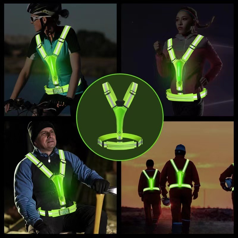 LED Glowing Reflective Vest Hi - Reflective Vest Cycling ulasan dan harga