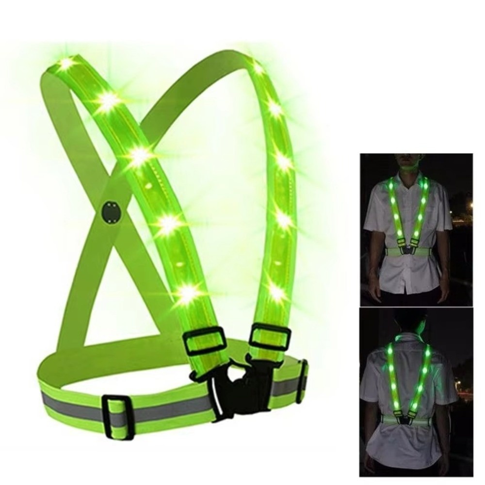 New Polyester LED Safety Vest  - Reflective Vest Cycling ulasan dan harga