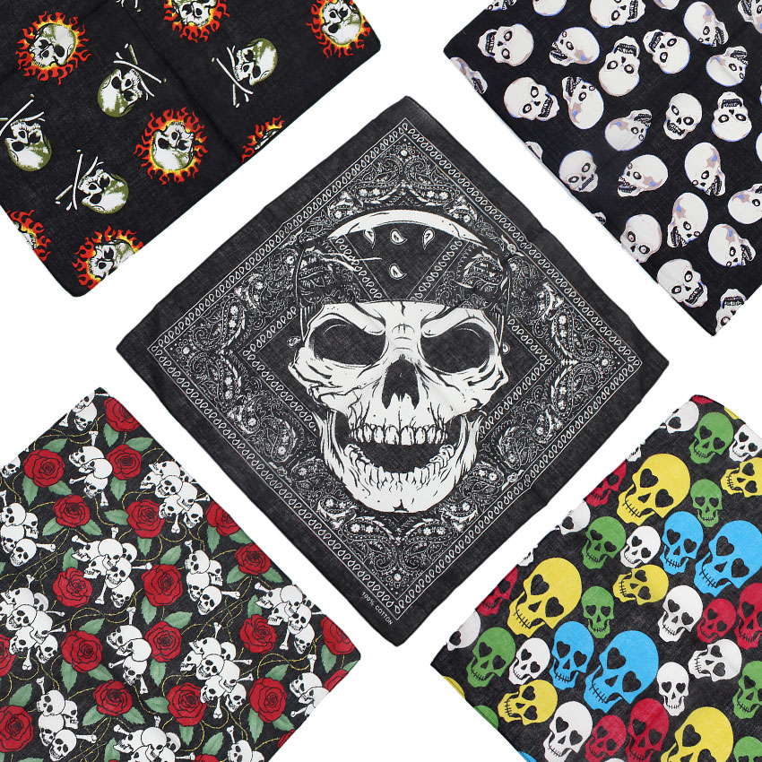 Skull Bandana Square Scarf 100 - Cycling Zones ulasan dan harga