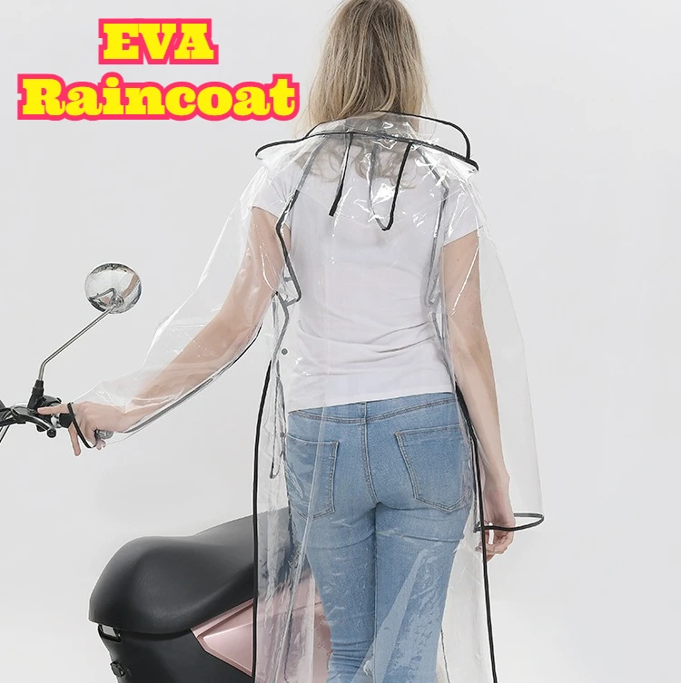 Transparent EVA Belted Long Ra - Waterproof Cycling Commute ulasan dan harga